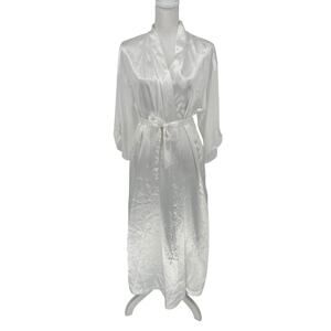 NEW Dentelle Ivory Satin Beaded Sleeves Wrap Bridal Robe Small